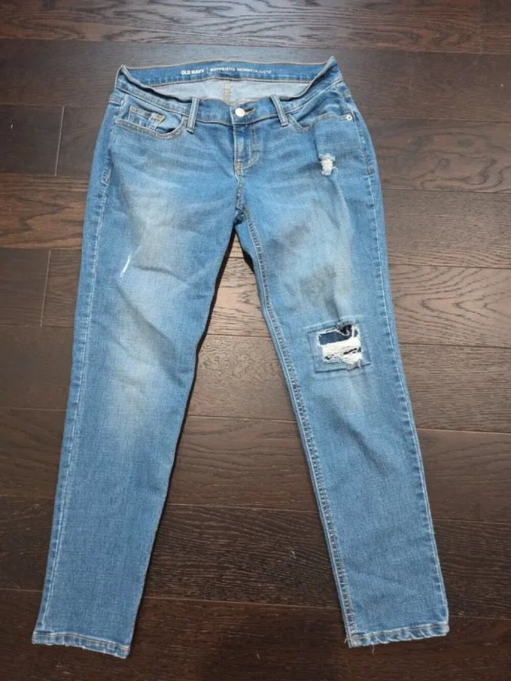 Old Navy Boyfriend Womens sz 4 Petite Skinny Blue Jeans